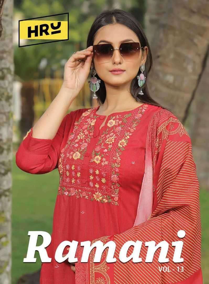 hru ramani 13 Pure Viscose  Kurta pant with digital dupatta