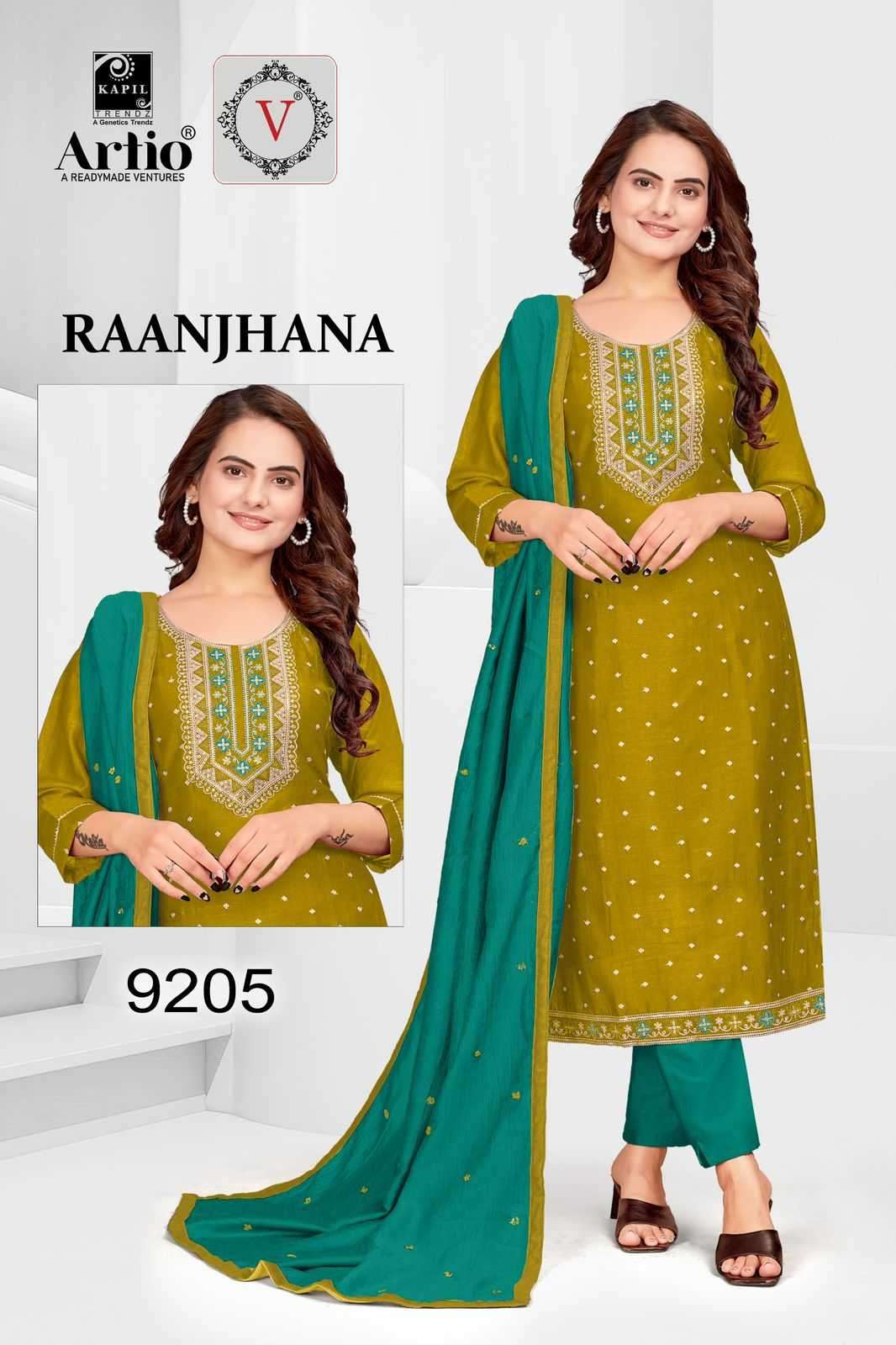 kapil trendz raanjana series 9201-9207 vichitra silk readymade suit 