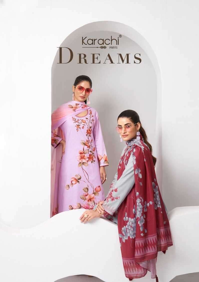 karachi dreams series 1001-1006 Cambric Cotton suit