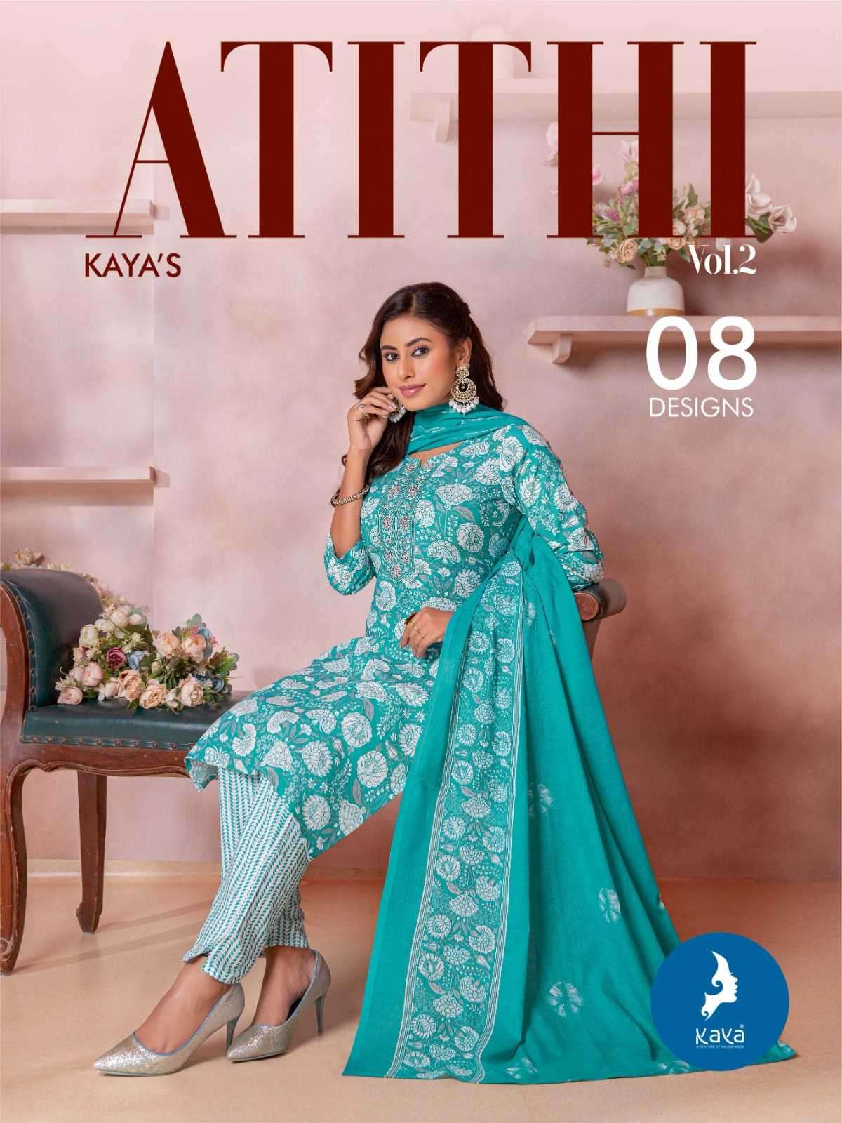 kaya atithi vol 2 series 01-08 cotton readymade suit 