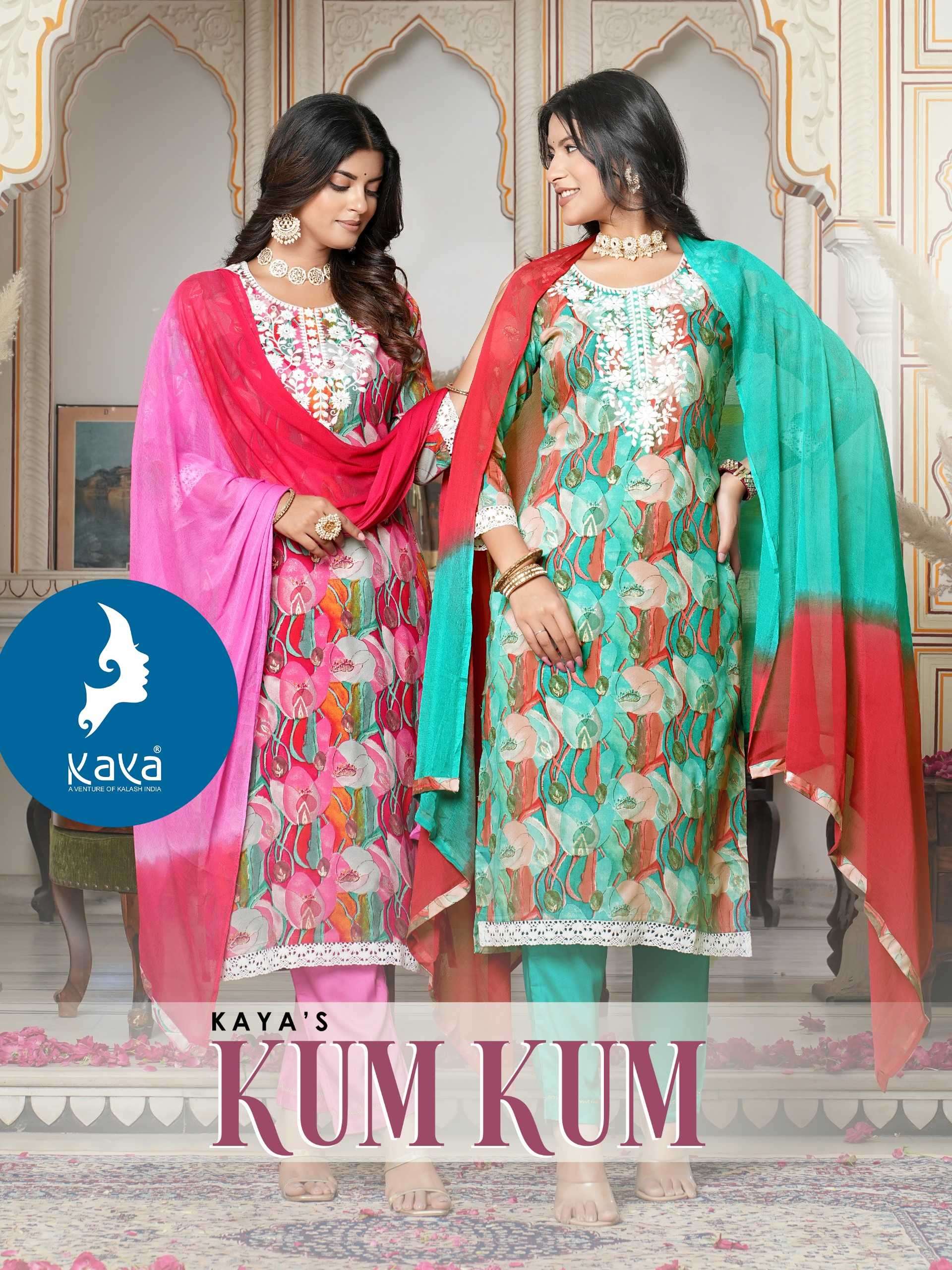 kaya kumkum series 01-08 fancy rayon readymade suit 