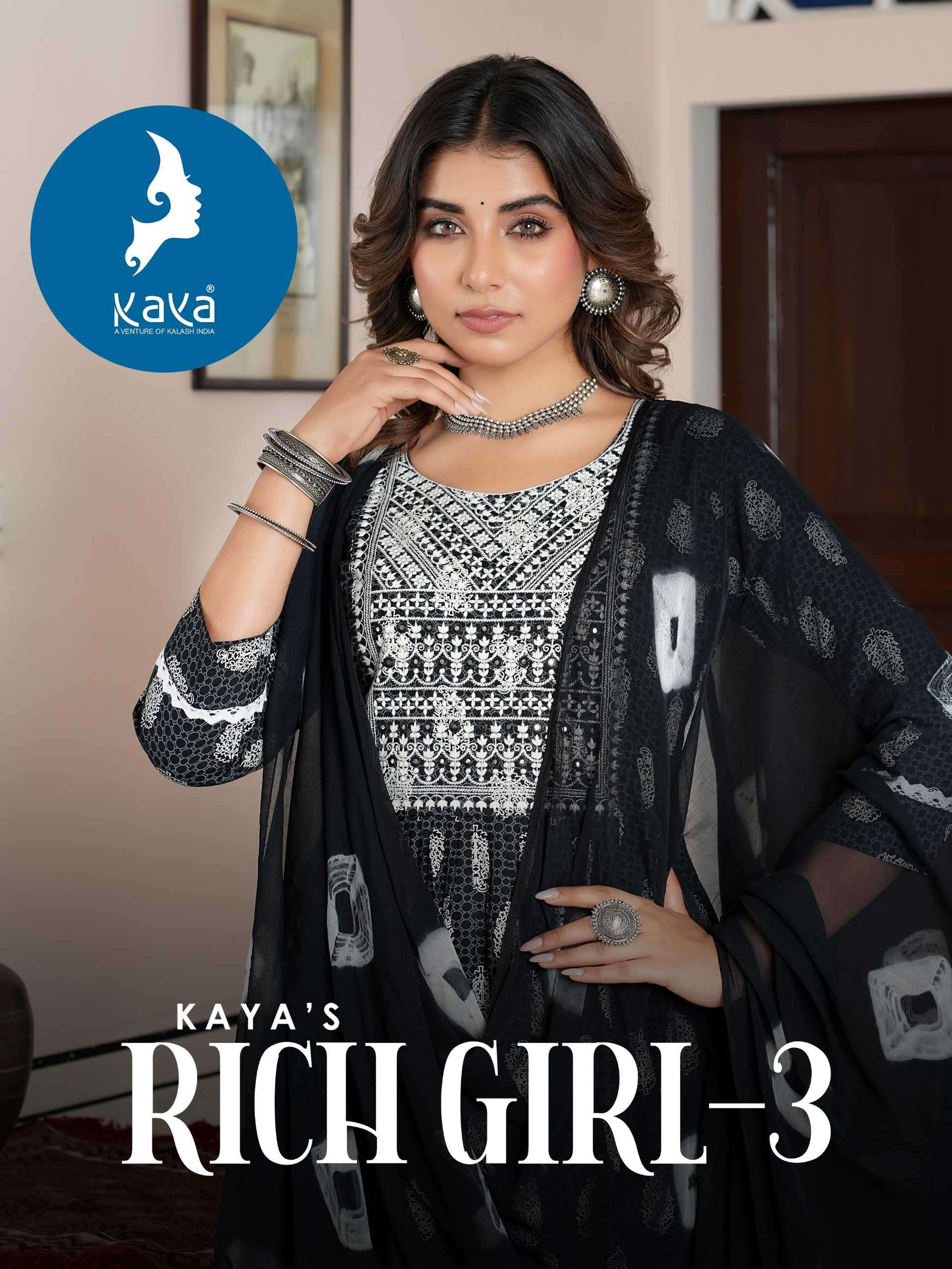 kaya rich girl vol 3 series 01-06 rayon readymade suit 