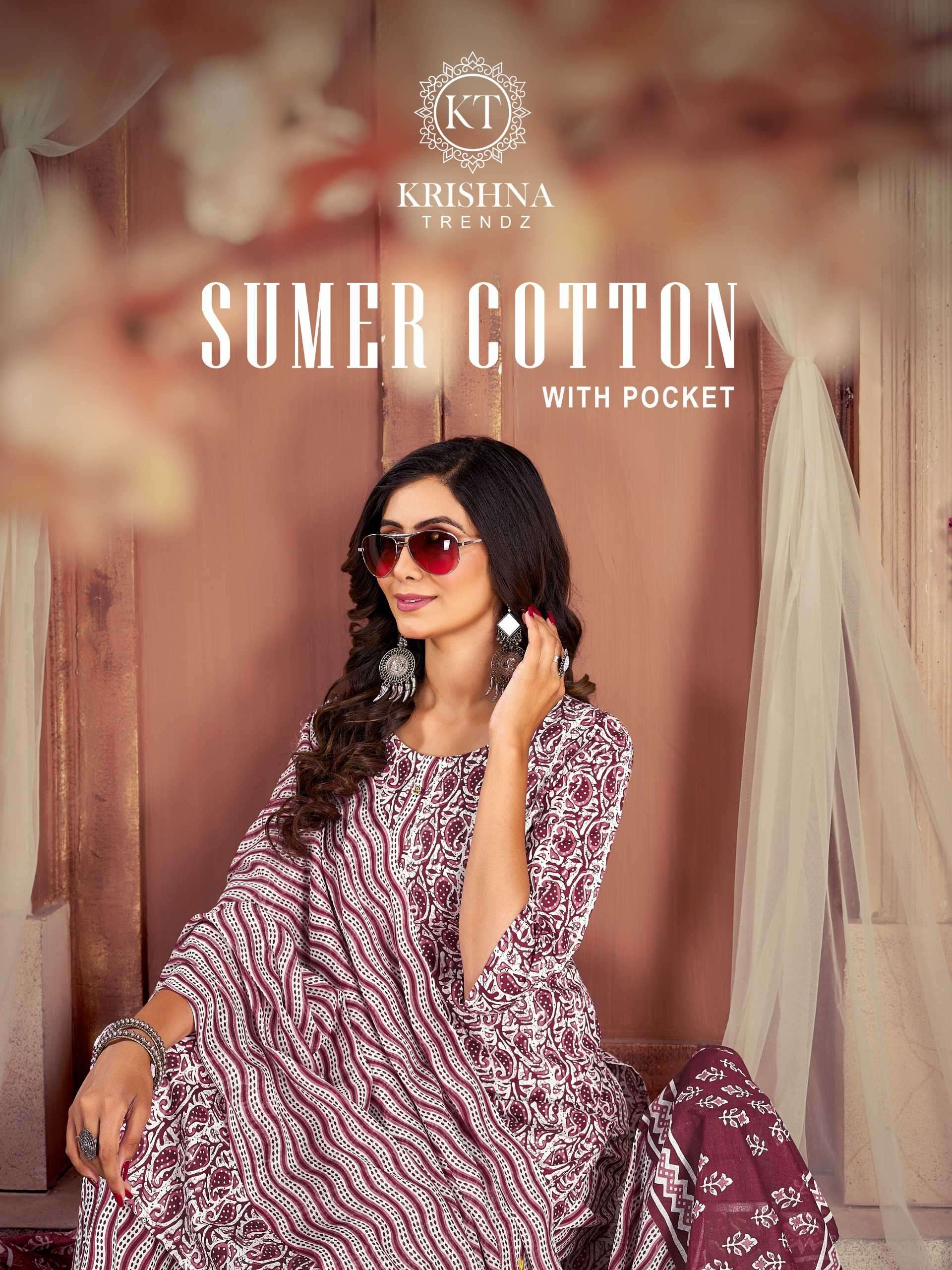 krishna trends sumer cotton vol 1 series 1001-1007 cotton readymade suit 