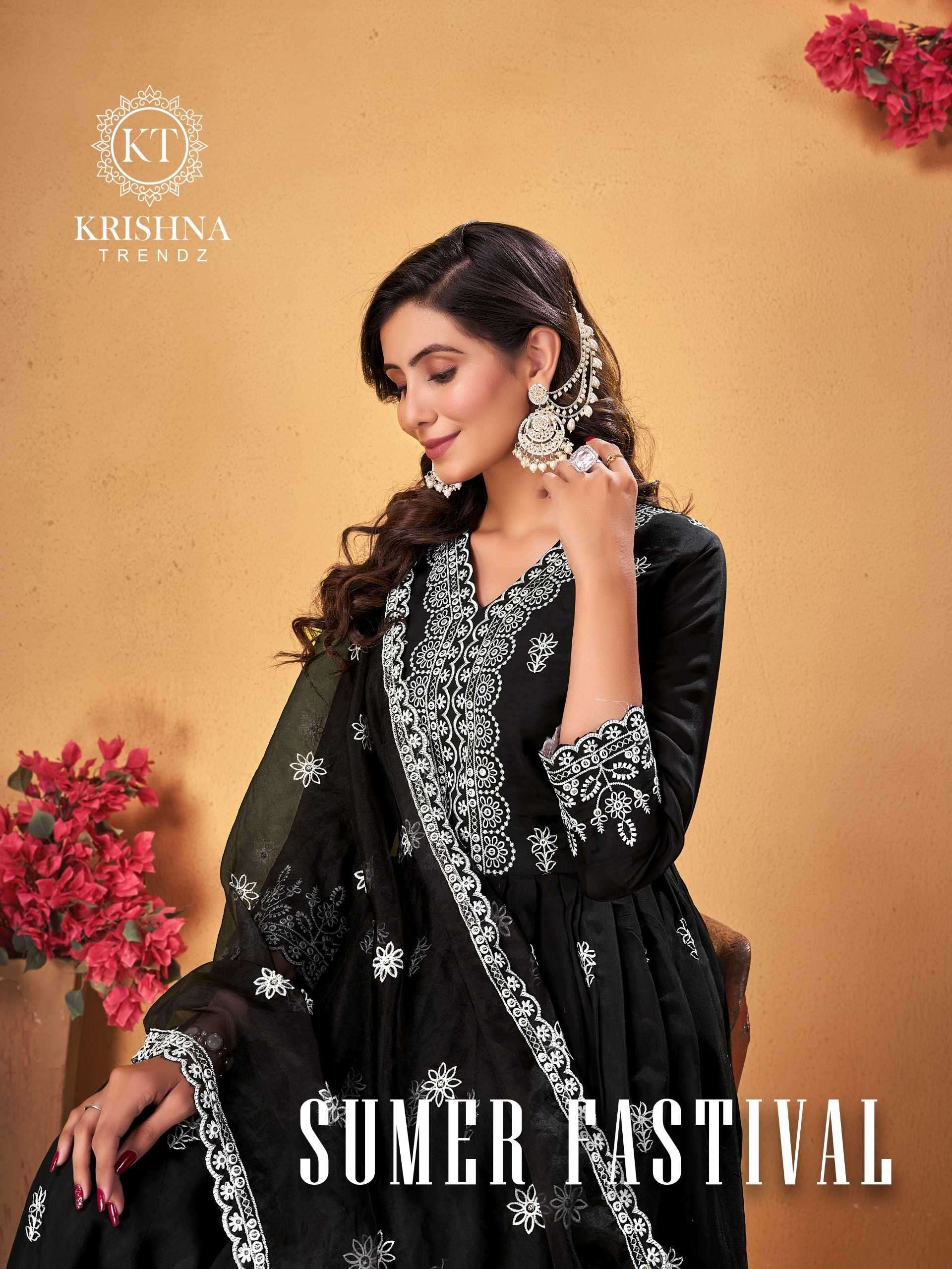 krishna trendz sumer fastival vol 1 series 1001-1006 roman silk readymade suit 