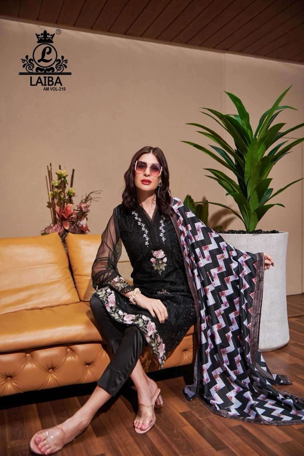 laiba am vol 219 Pure organza with crepe inner readymade suit 
