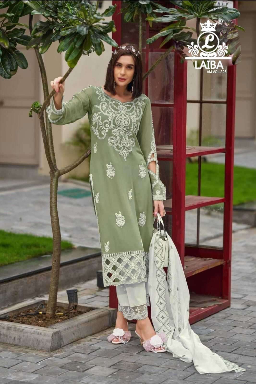 laiba vol am 326  Pure georgete with crepe inner readymade suit 