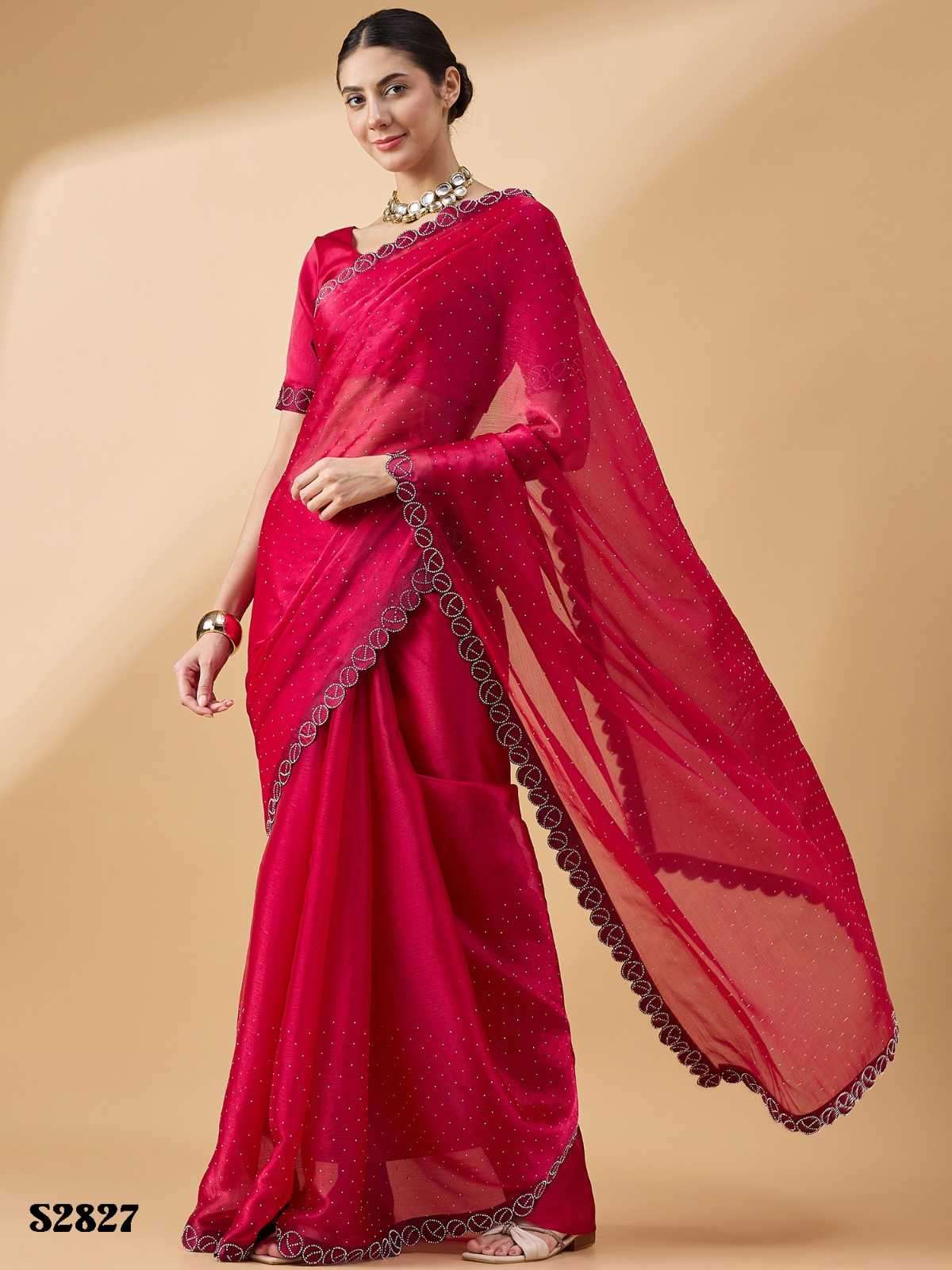 mahotsav radha series 2828-2827 organza saree