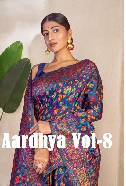 Manjula Aardhya Vol-8 3776 series Kashmiri Pashmina saree