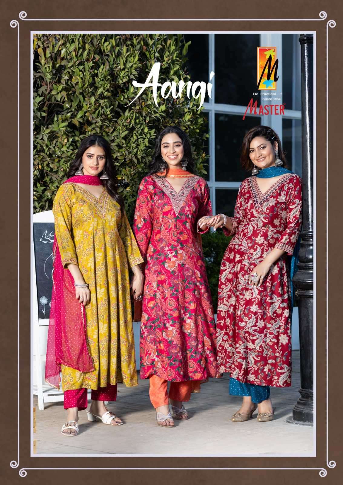 master aangi series 101-108 fancy rayon readymade suit 