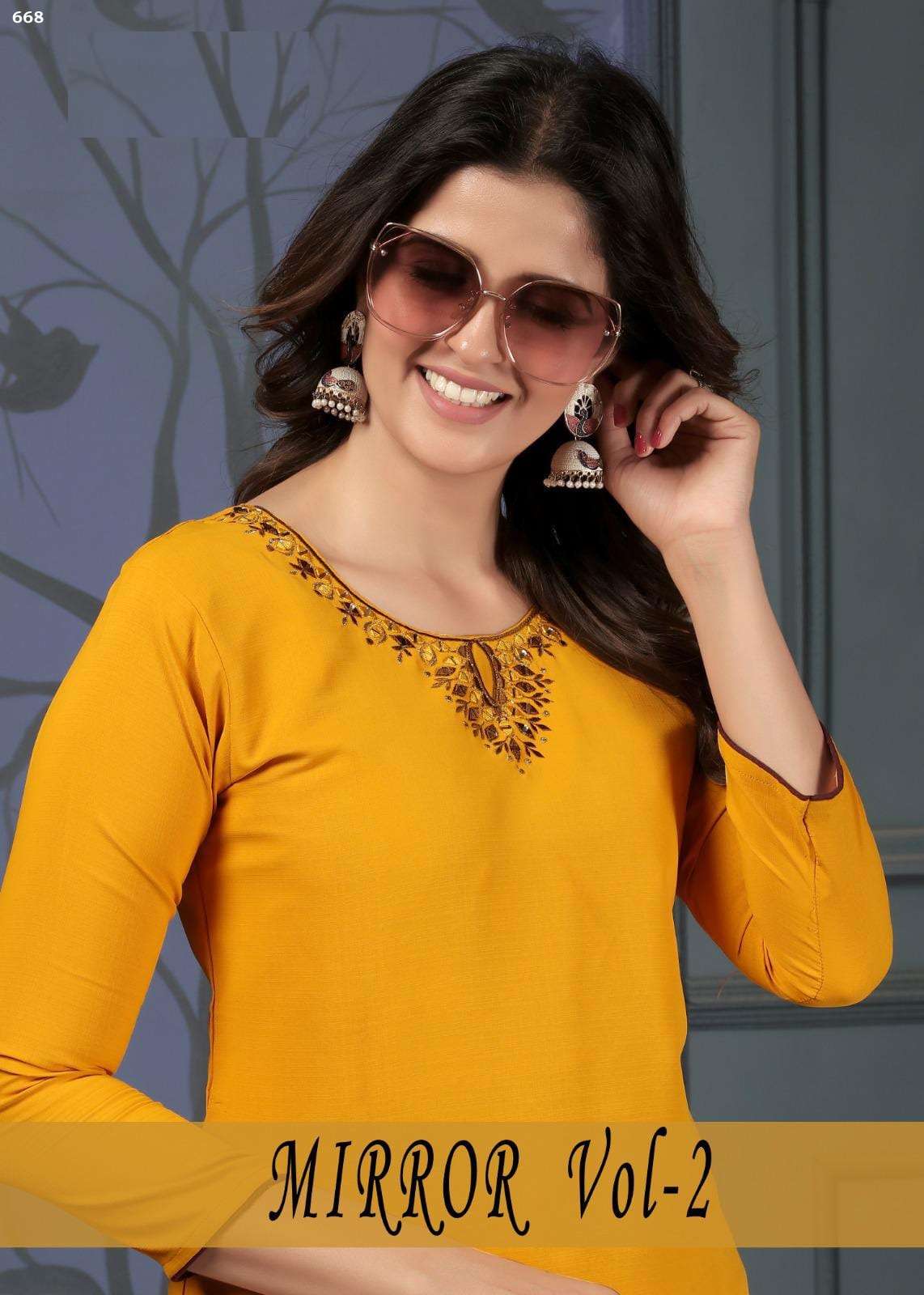  Mirror Vol-2 designer Maaza Cotton Handwork kurti with Pocket 