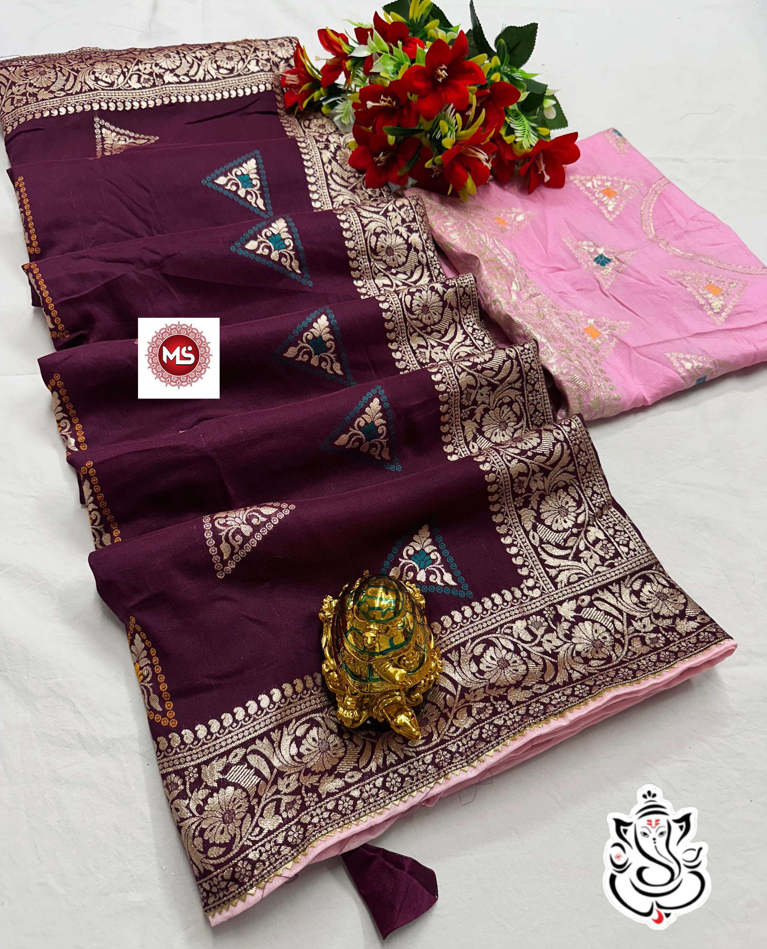 MS Brand designer Banarasi Dola silk saree 