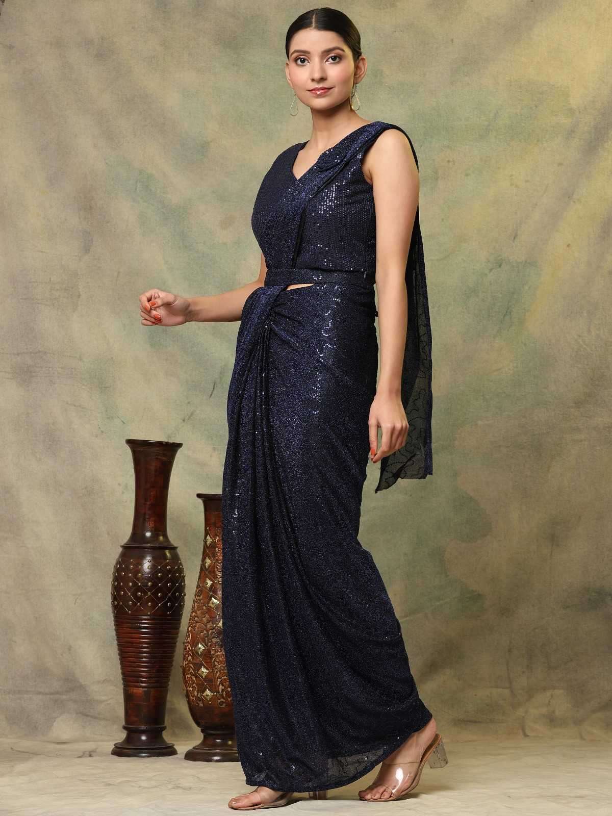 pr a309 imported classic look party wear embroidery work ready to wear saree