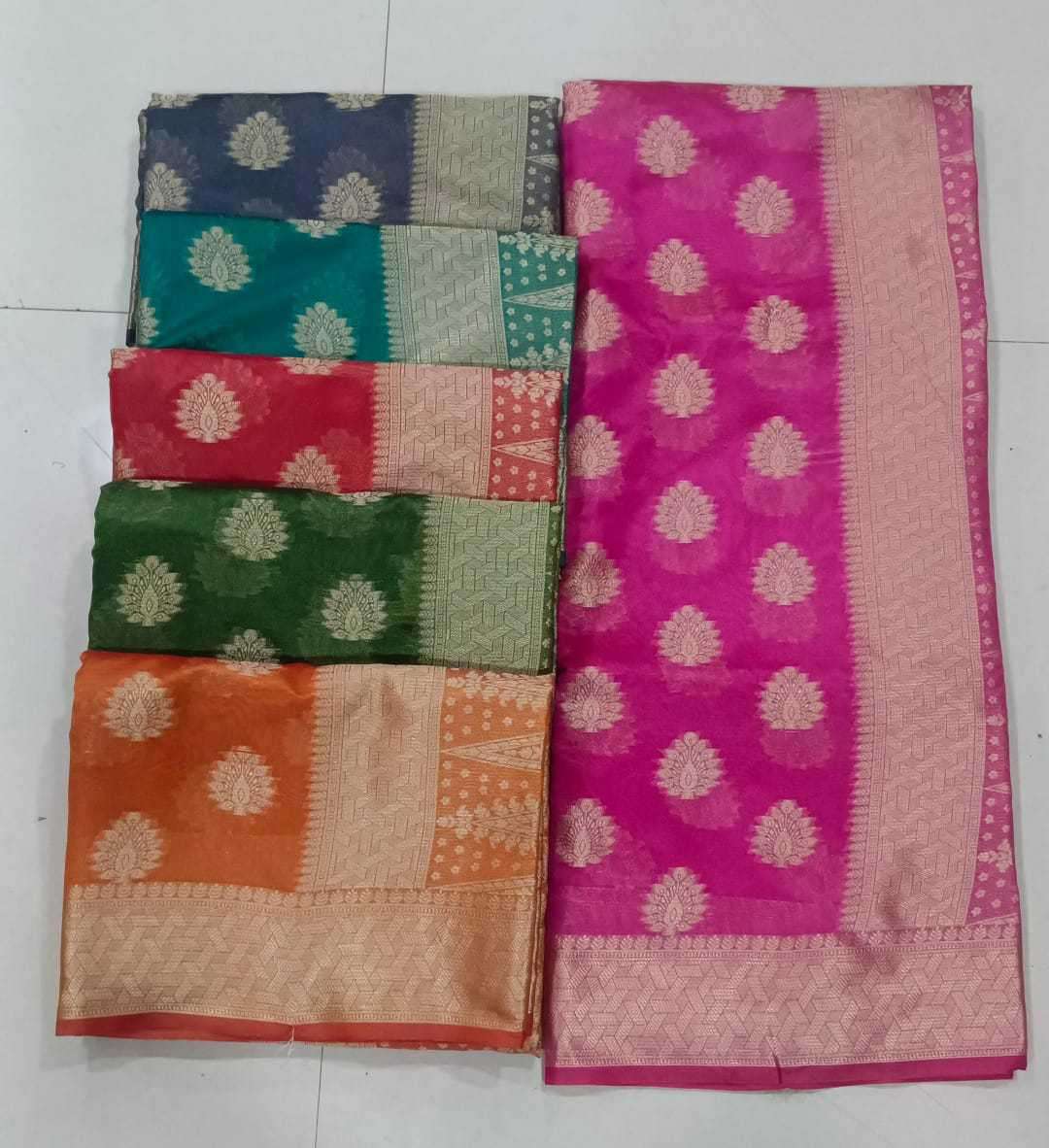 pr video fancy colour matching organza silk with rich palu saree exports