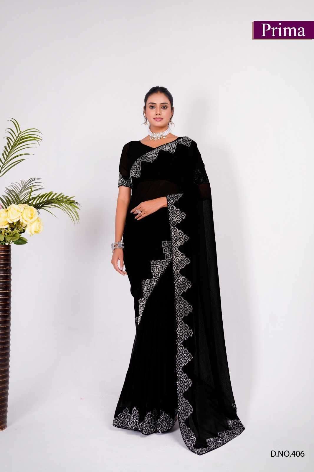 prima 401 to 408 zomato fancy exclusive party wear saree 