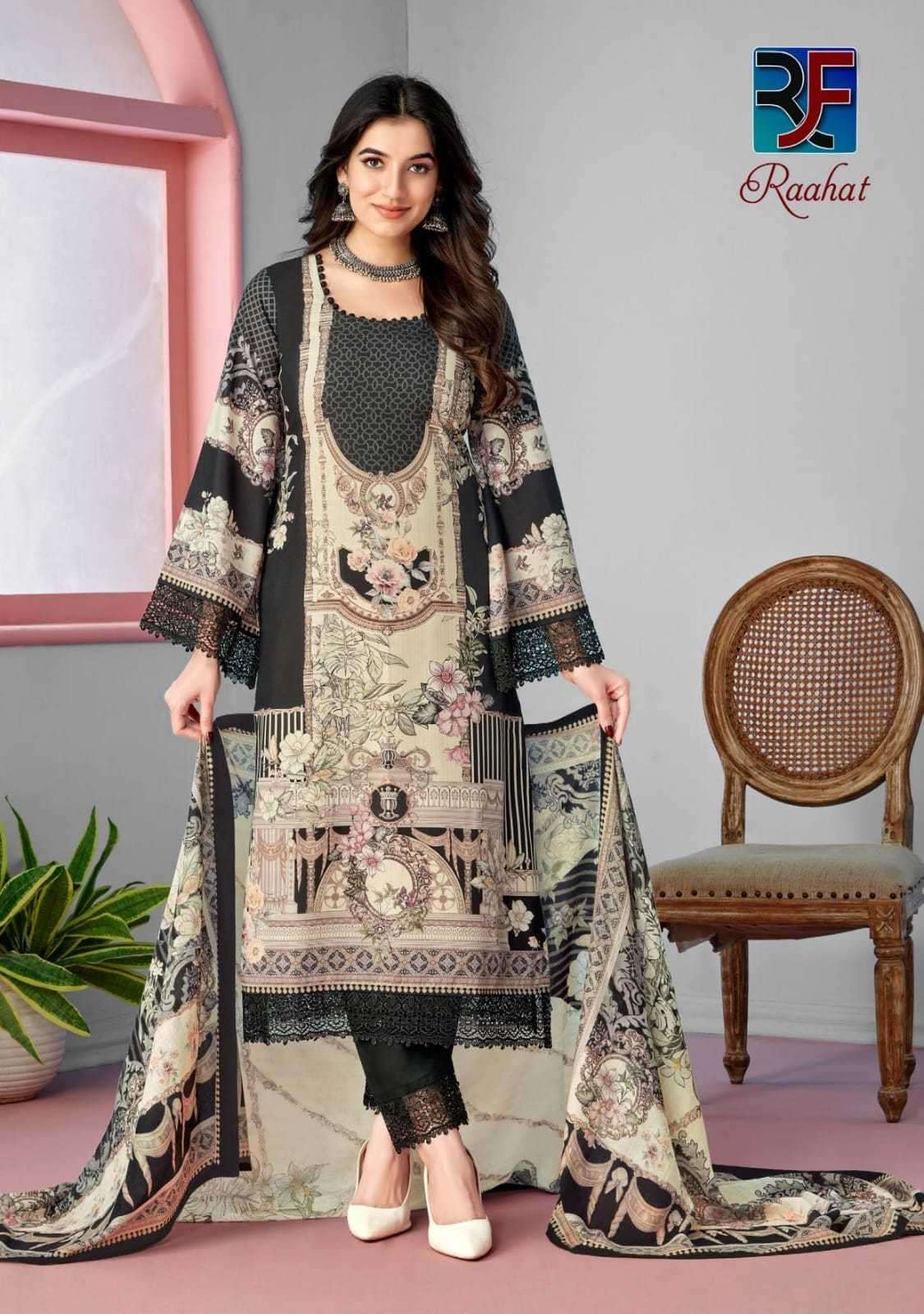 rahi fab raahat vol 1 series 1001-1008 pure karachi lawn suit 