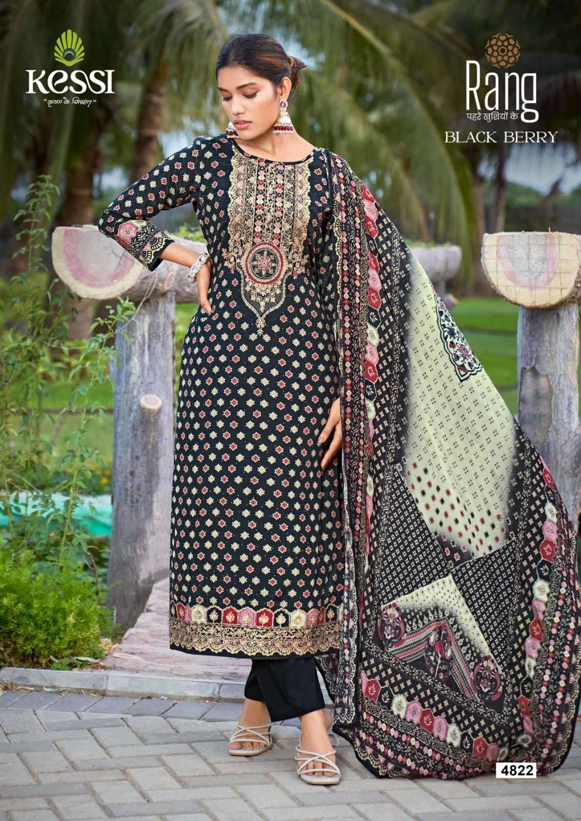 rang black berry series 4821-4822 pure muslin suit