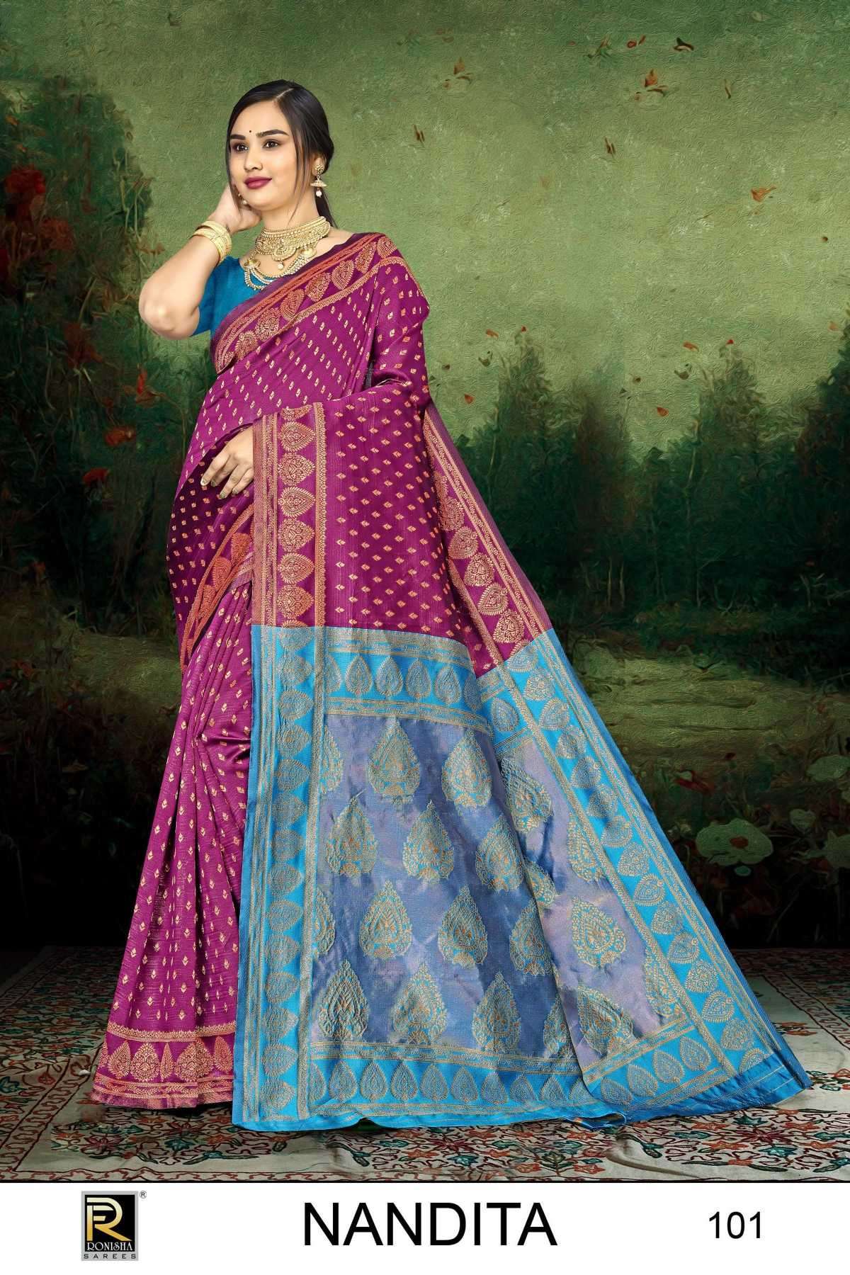 ranjna saree nandita series 101-106 banarasi silk saree