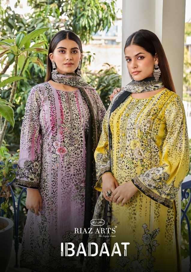 riaz arts ibadaat series 3701-3705 pure karachi lawn suit 