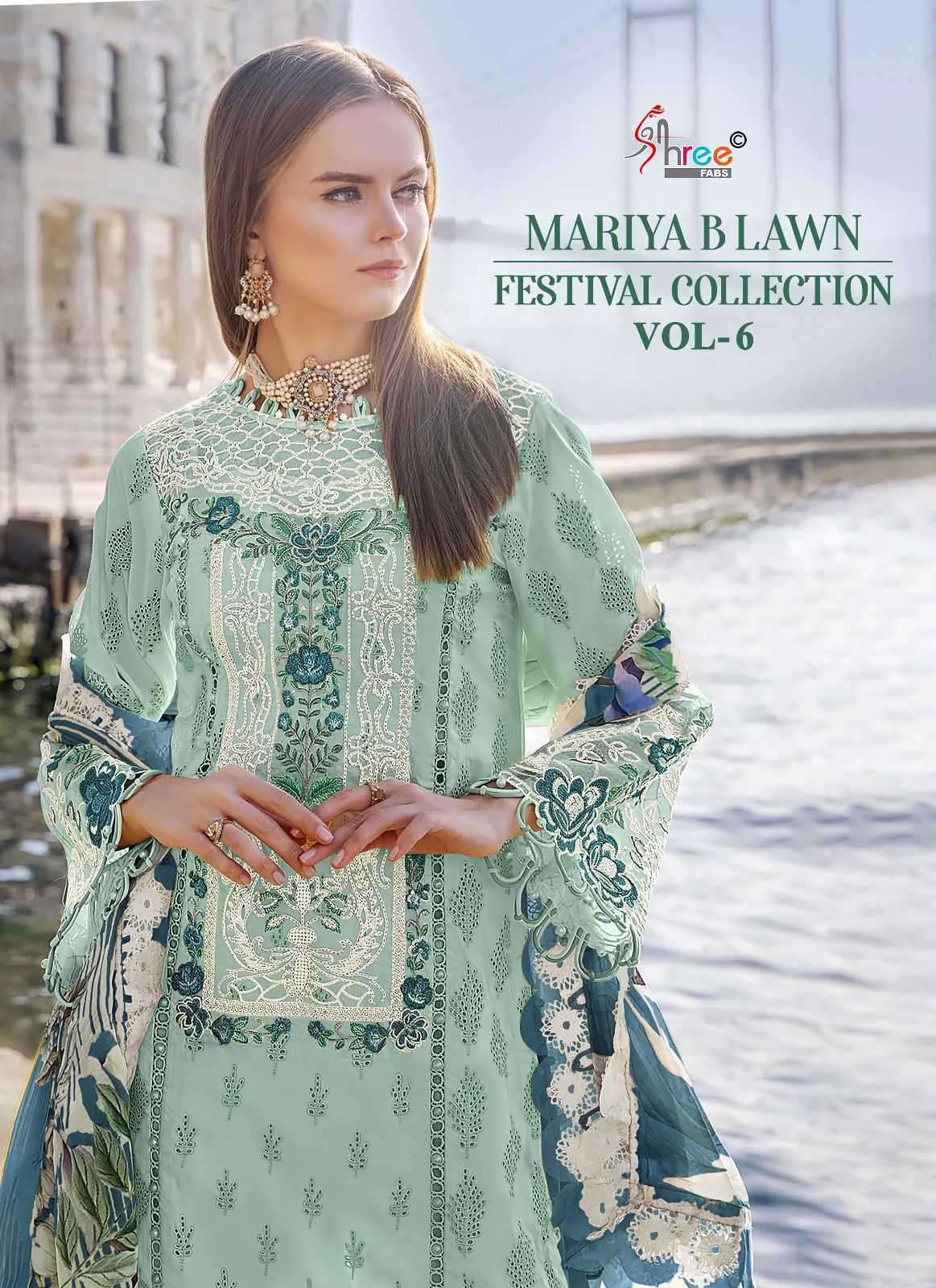 shree fabs mariya b lawn festival collection vol 6 series 3611-3616 pure lawn cotton suit 