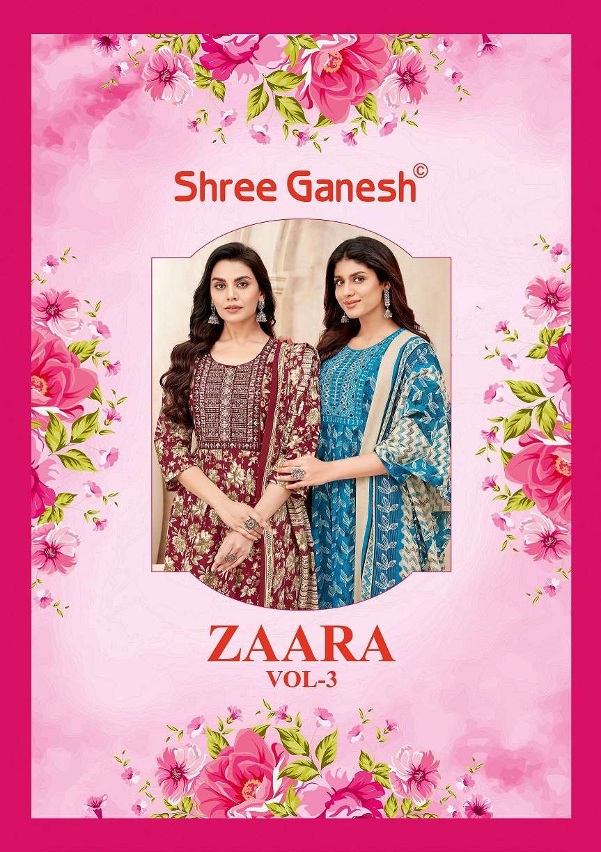Shree Ganesh Zaara Vol-3 series 1301-1309 Pure Cotton readymade suit 