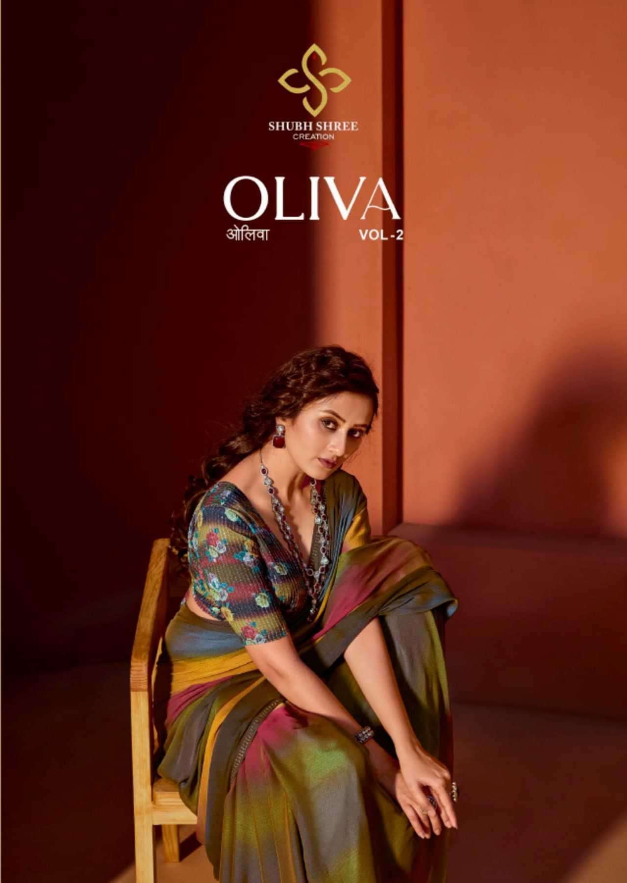 shubh shree creation olivia vol 2 series 1001-1006 rainbow chiffon saree