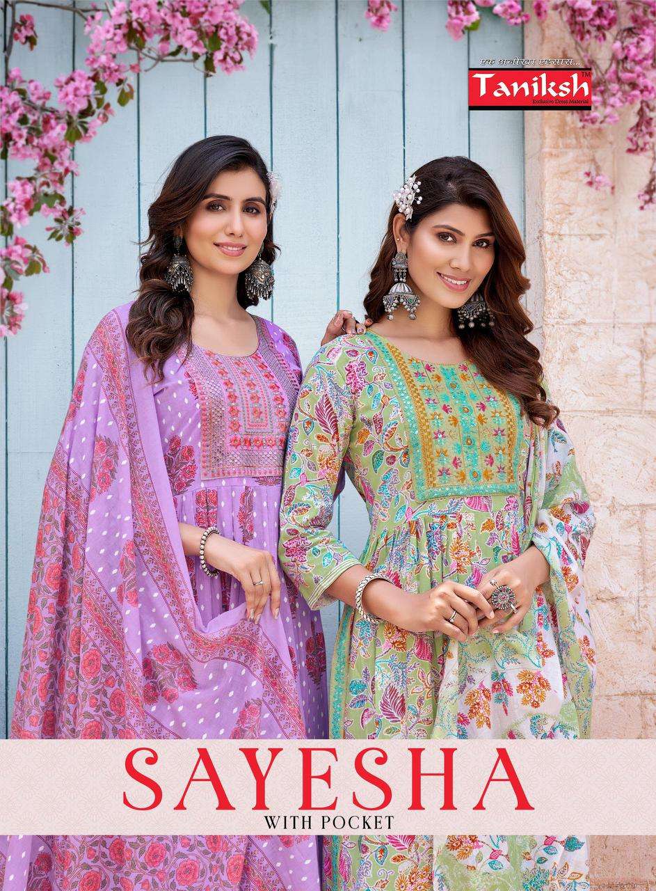 Taniksh Sayesha Vol-1 series 1001-1008 Heavy Cambric Cotton readymade suit 