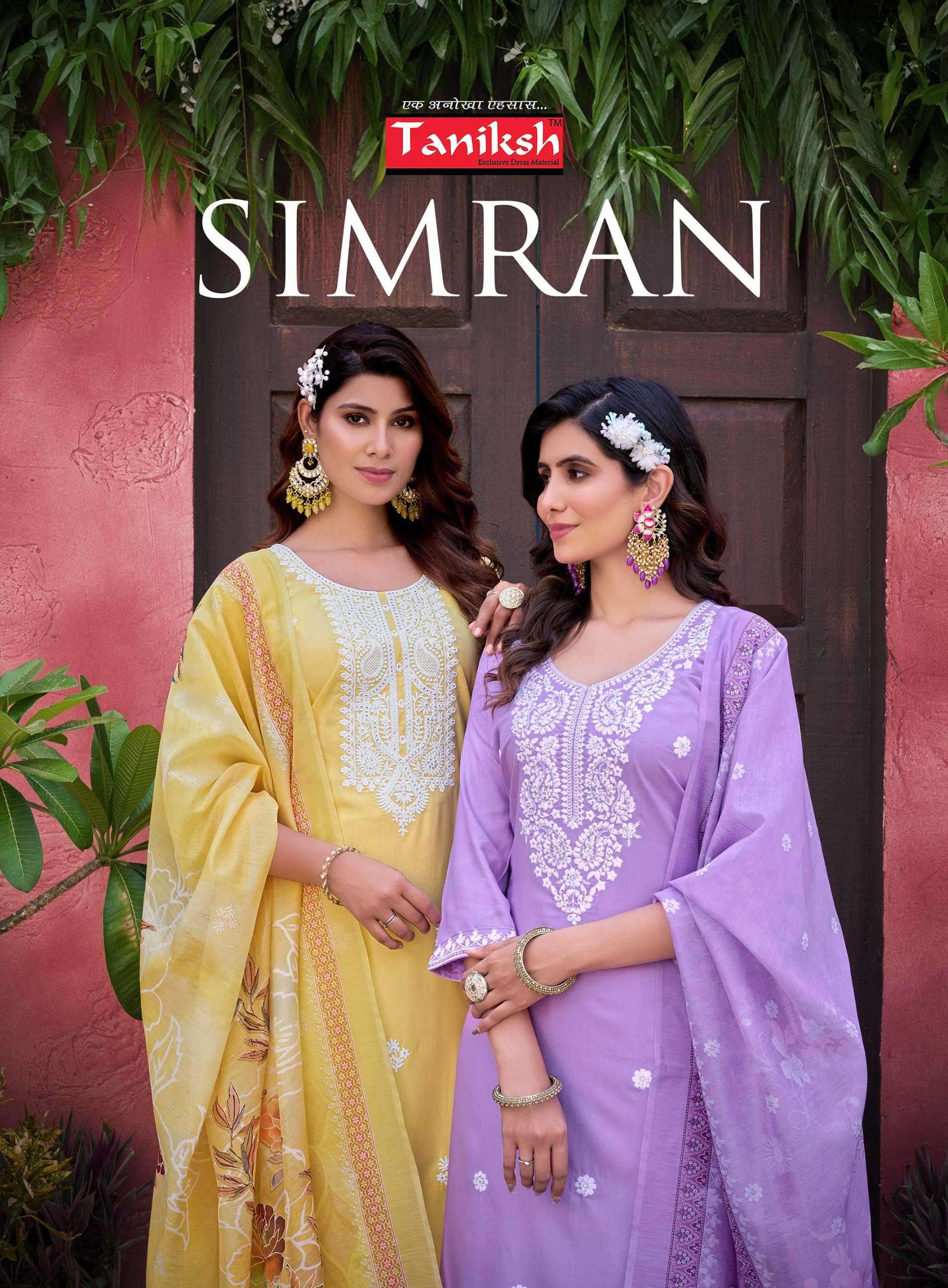 taniksh simran series 1001-1008 fancy rayon readymade suit 