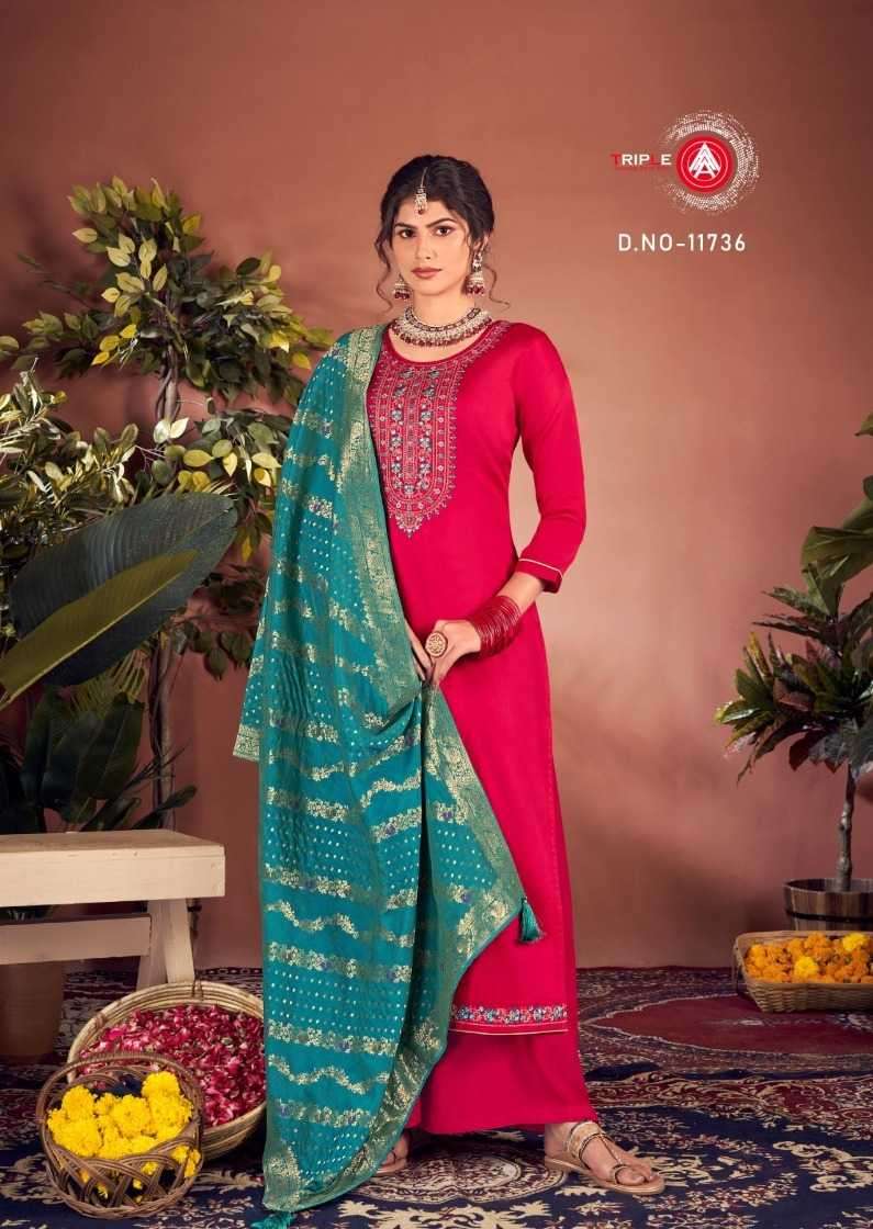 triple a aroos series 11731-11736 Pure Jam Silk Cotton suit