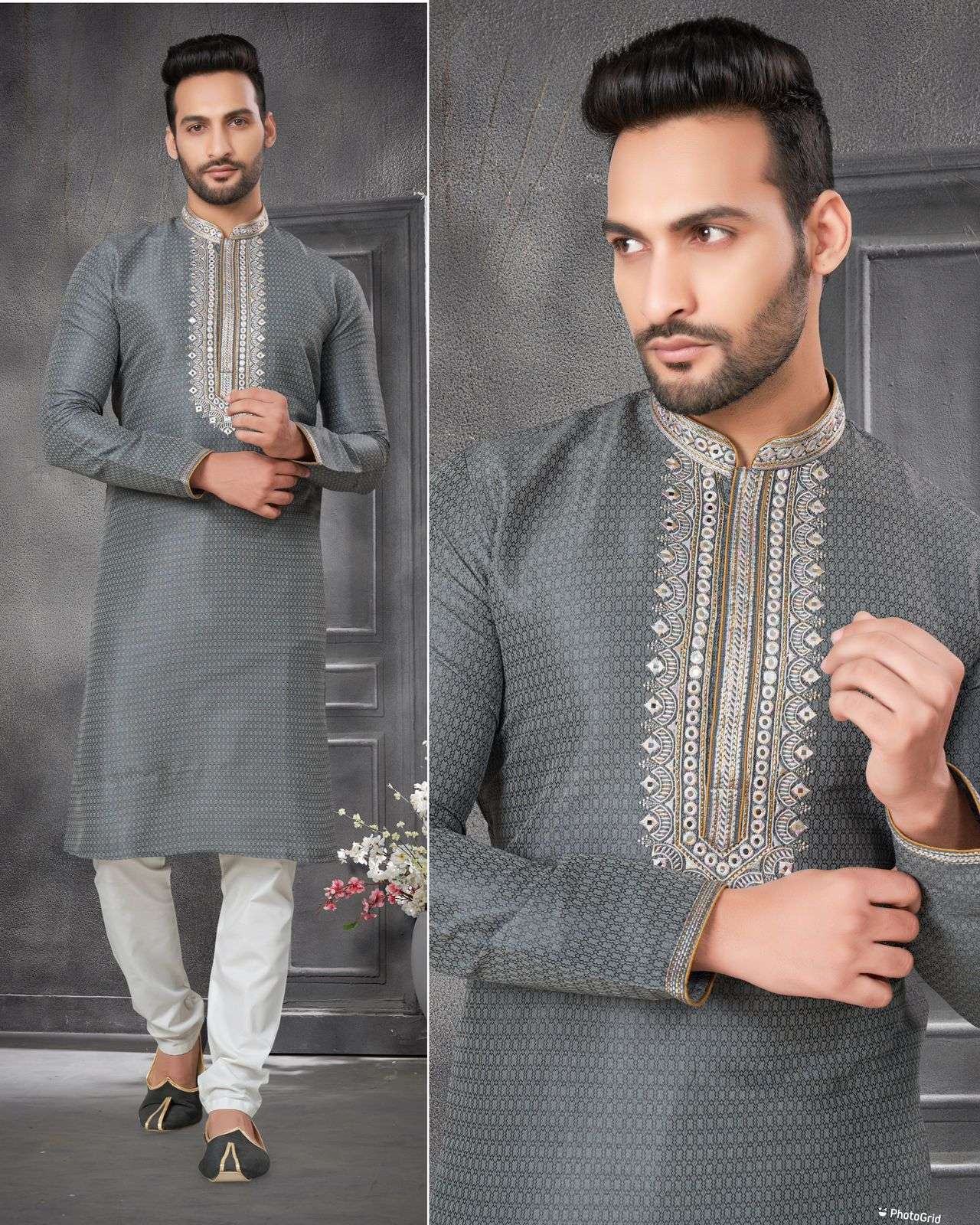 Utsav 3.0 designer Heavy Cotton Jequard mens kurta