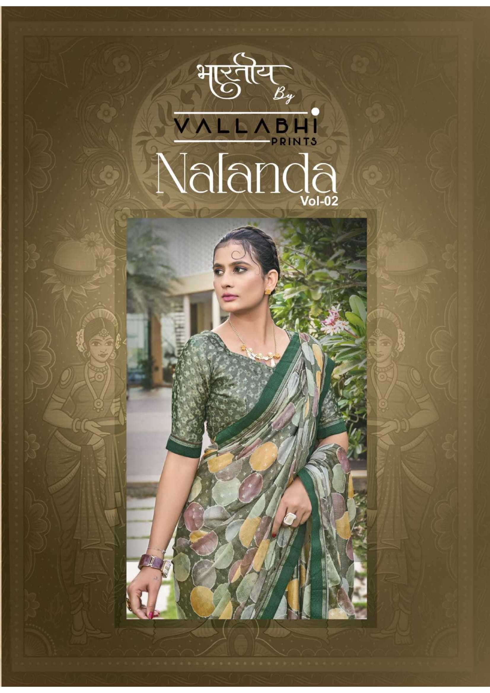 vallabhi prints nalanda vol 2 series 161001-161006 brasso saree
