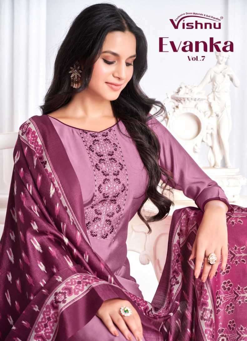 vishnu impex evanka vol 7 series 56001-56012 Roman Silk suit