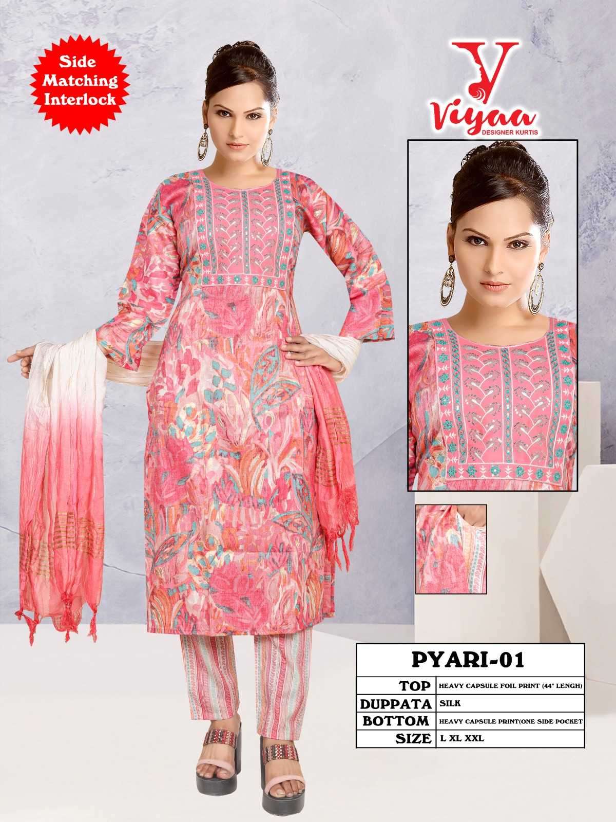 viyaa designer pyari series 01-10 capsul print readymade suit