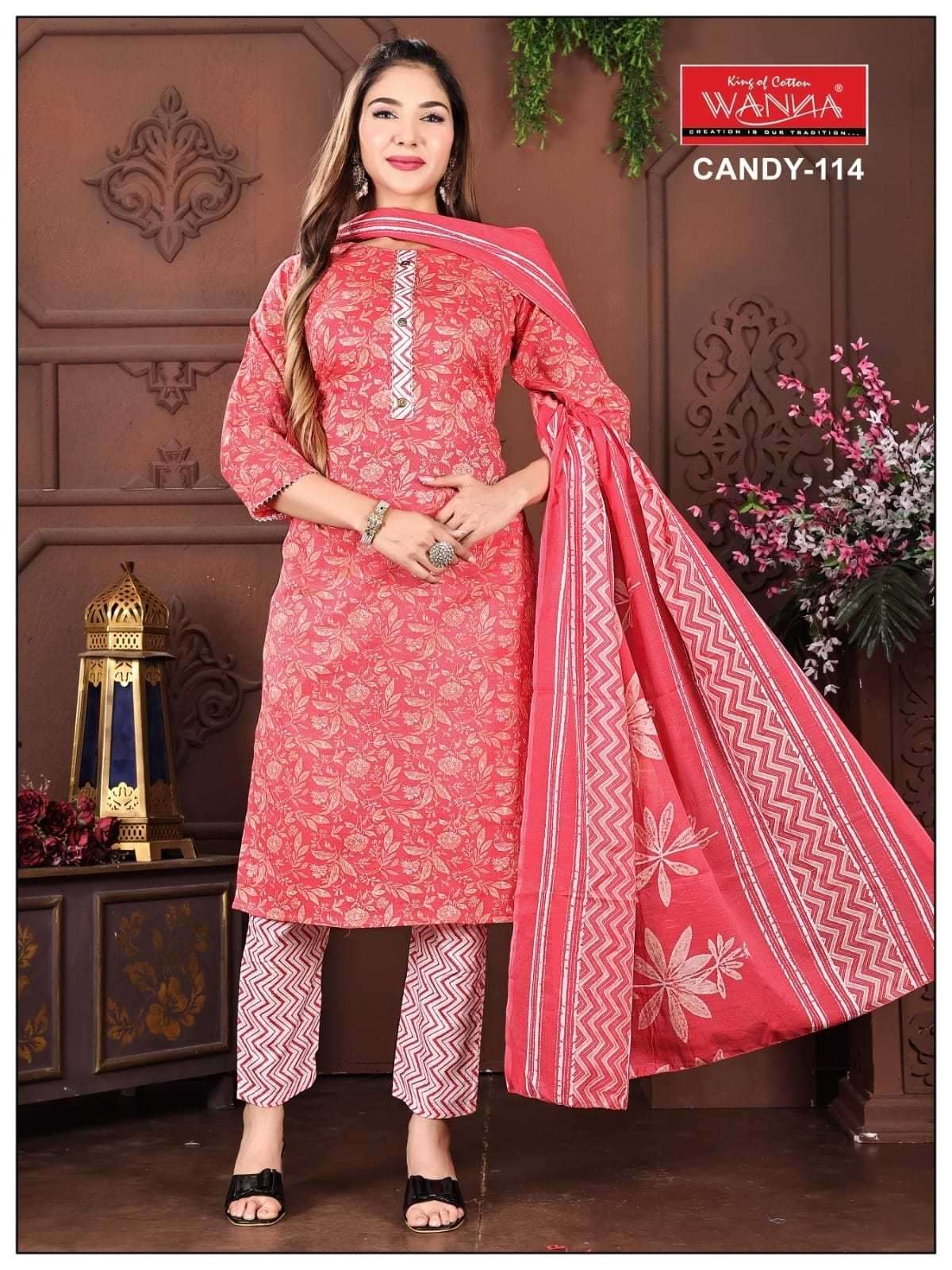 wanna candy series 106-124 Two tone To Two tone cotton readymade suit 