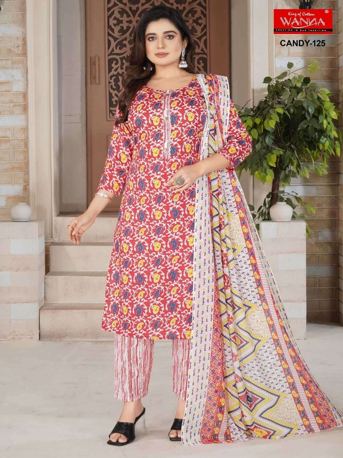 wanna candy series 121-130 Two tone To Two tone cotton readymade suit