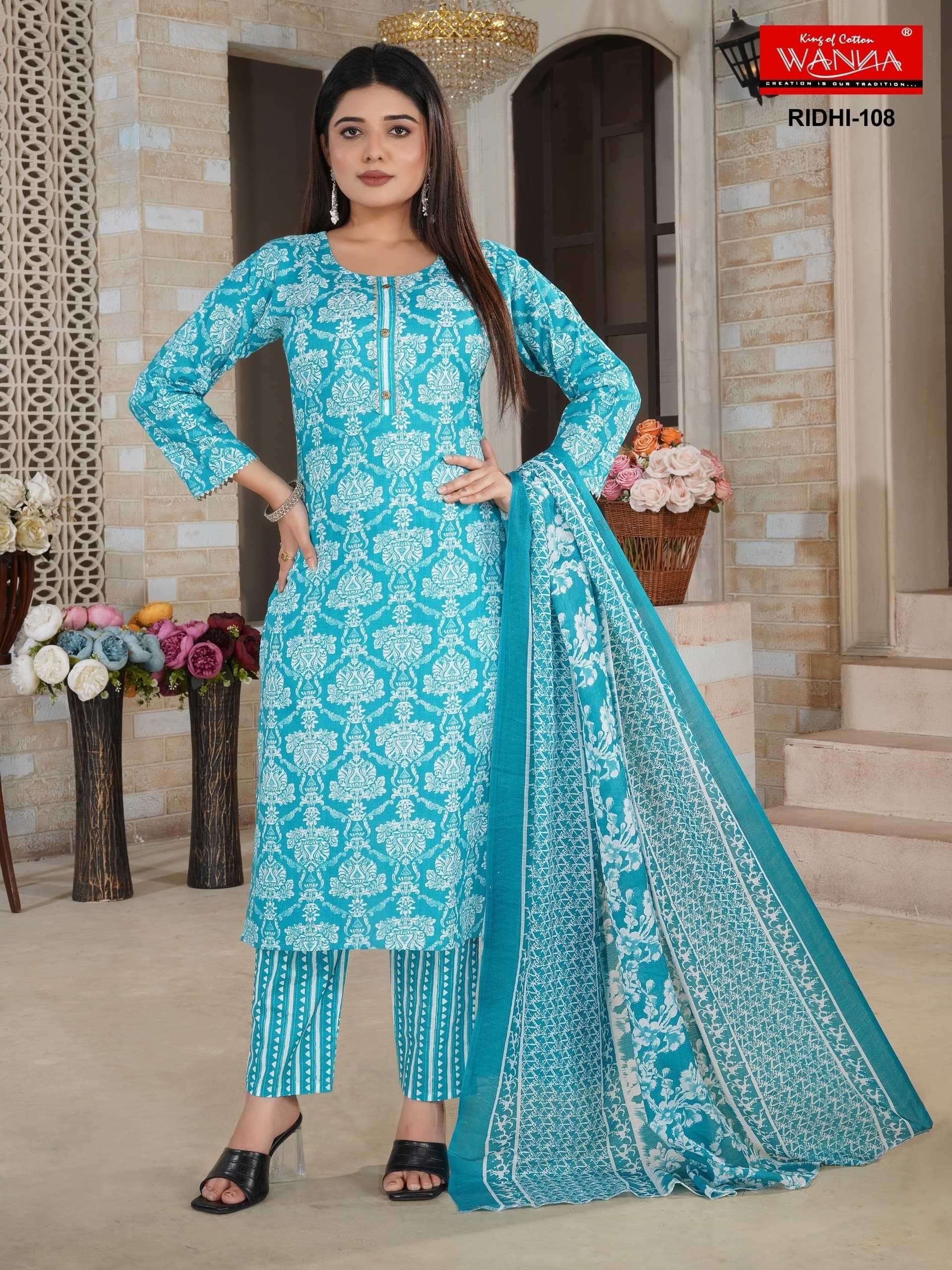 wanna ridhi series 101-108 Fine Quality 40*60 Cotton readymade suit