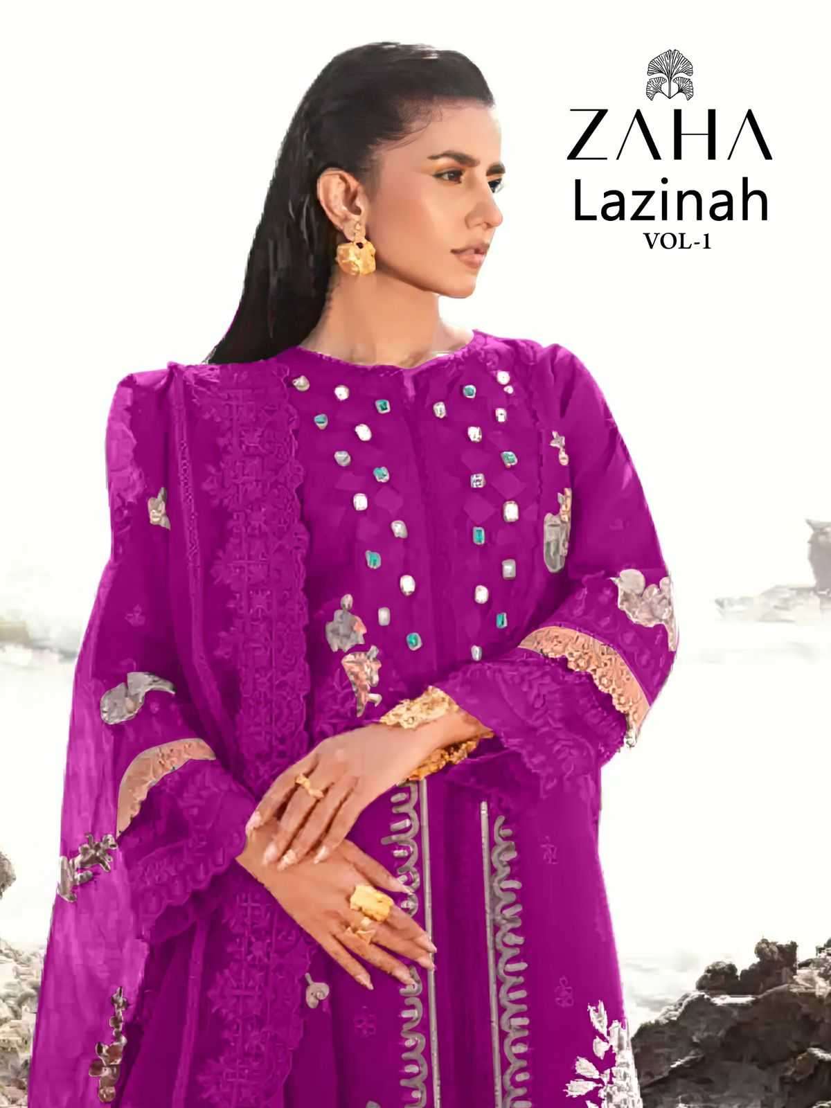 zaha lazinah series 10322 pure cambric cotton suit 