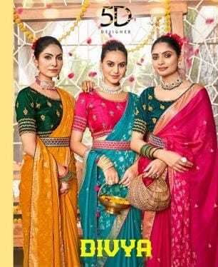 5d designer divya vol 1 series 40591-40598 viscose saree