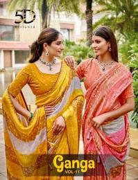 5d designer ganga vol 11 series 40887-40892 chiffon saree