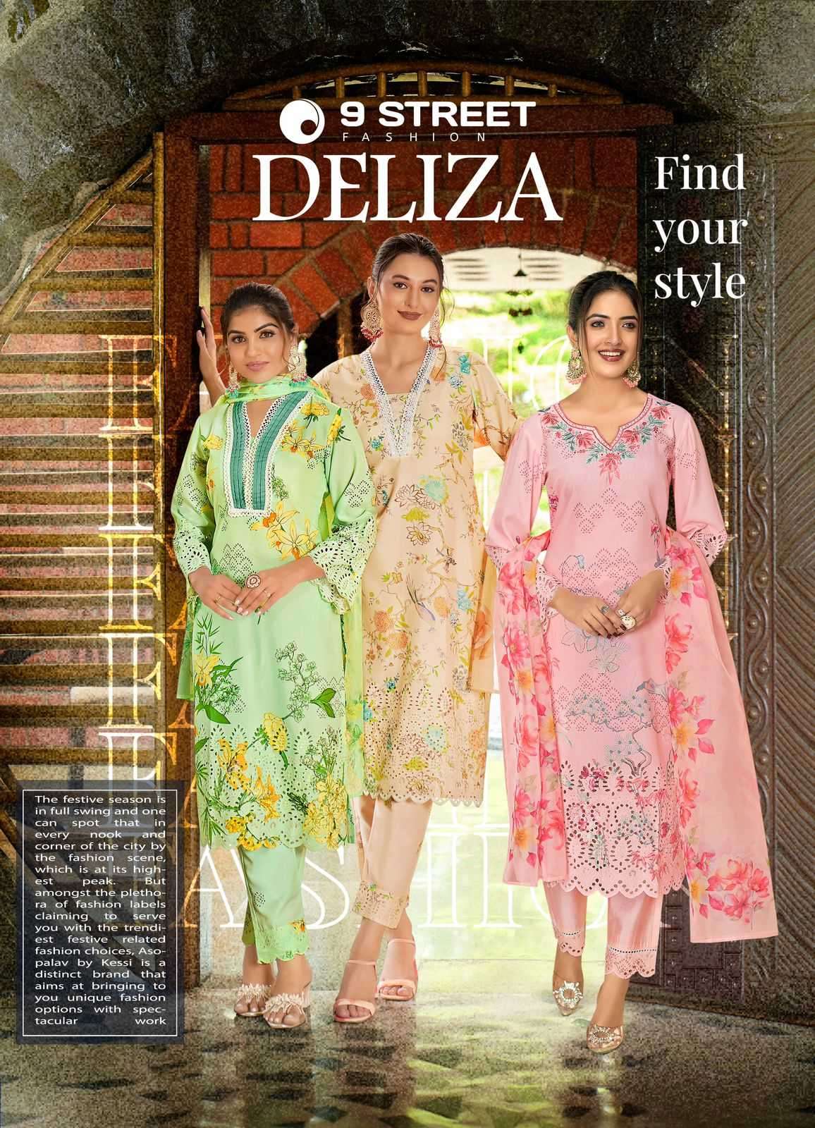 9street deliza series 1001-1004 Poly Viscose readymade suit 