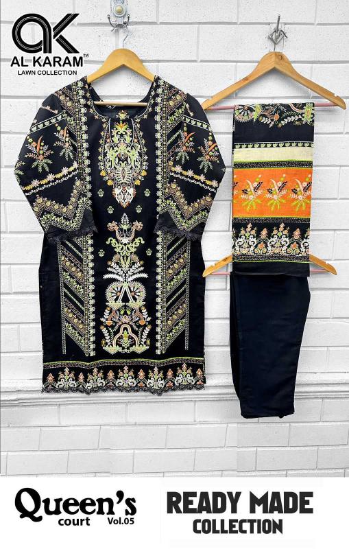 al karam queen courts vol 5 Pure cambric readymade suit