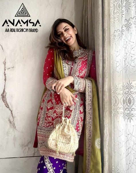 Anamsa-430 designer Heavy Pure Fox Georgette suit