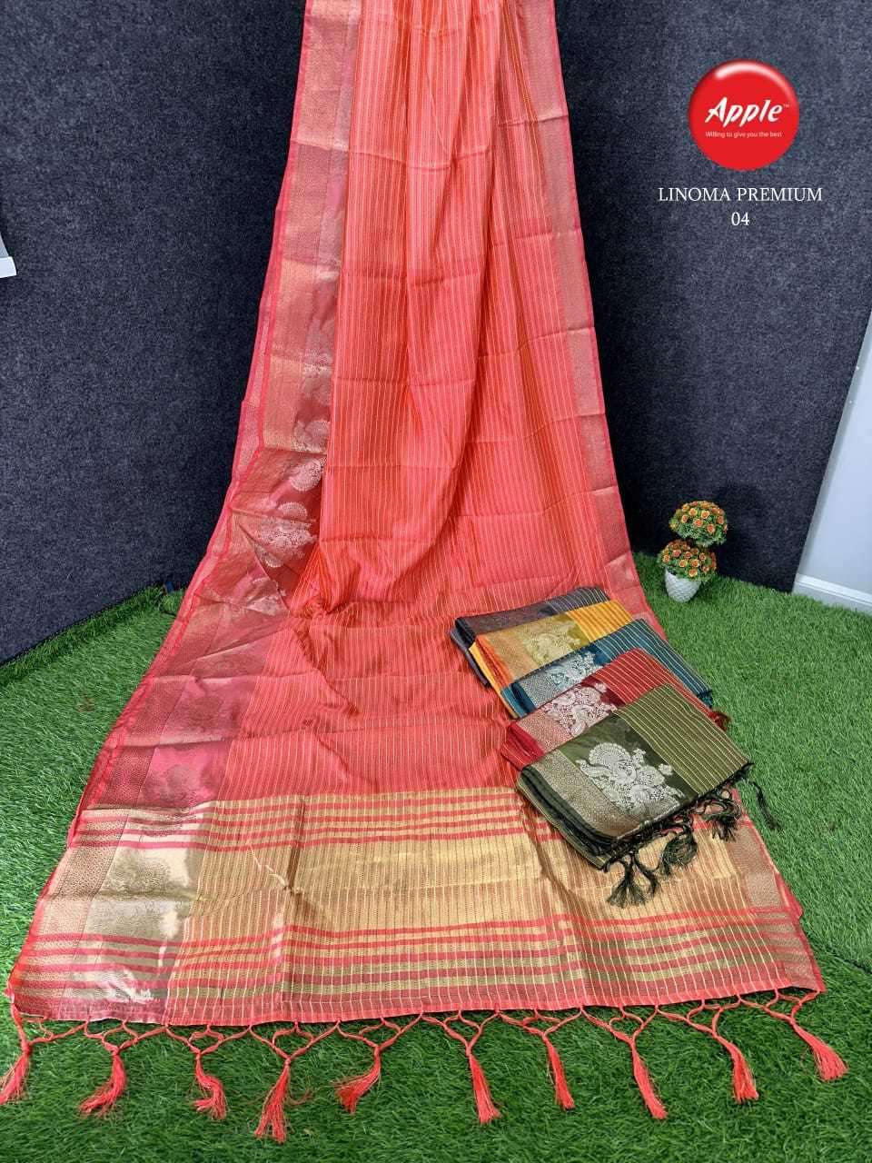 apple linoma premium vol 4 cotton silk saree