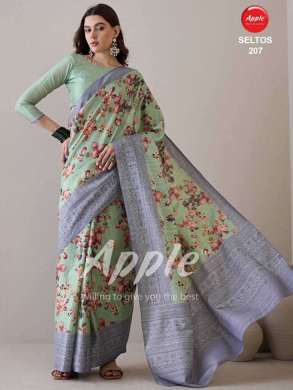 apple seltos vol 2 cotton silk saree