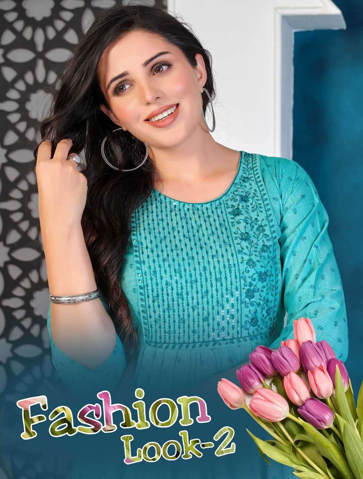 beauty fashion look vol 2 series 7011-7016 14 kg  Heavy Two Tone Rayon kurti