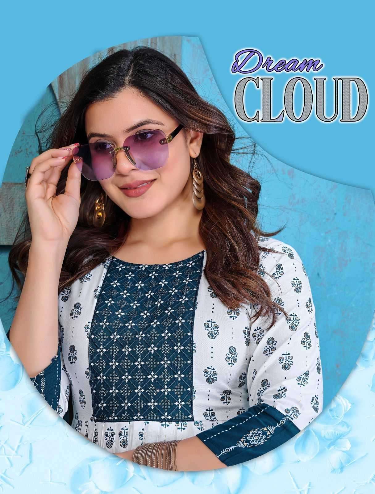 beauty queen dream cloud series 1011-1016  Heavy Rayon Fabric kurti