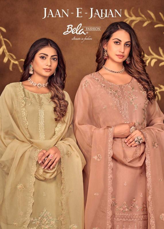 bela jaan e jahan series 4482-4487 pure organza suit 