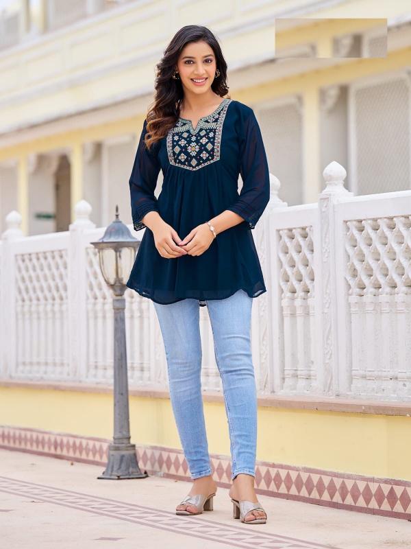 Bubbly 3.0 designer Heavy Georgette With inner and Embroidery Tops