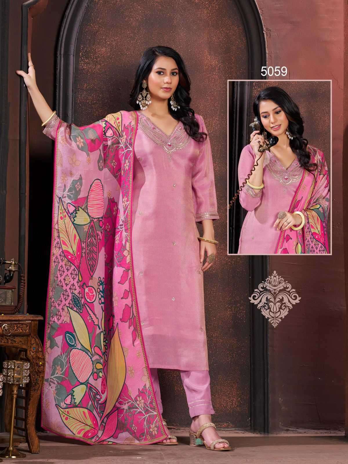 colorx 5057 to 5059 & 5082 to 5084 Pure Gold Tissu readymade suit 