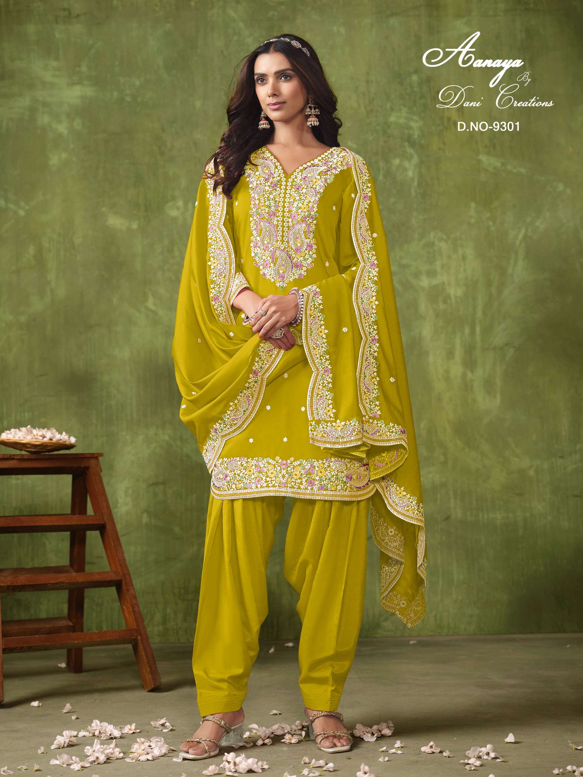 dani AANAYA vol 193 series 9300 designer  PV CHANDERI suit