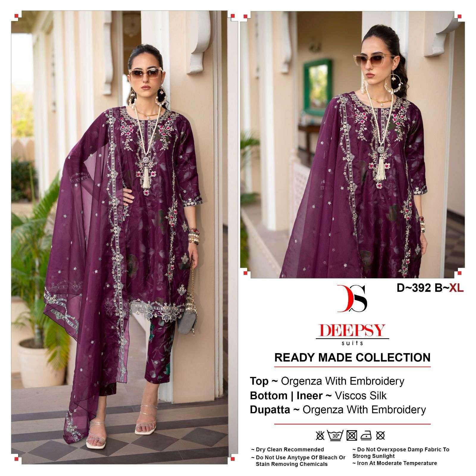 DEEPSY SUITS D-392 AB designer Pure organza suit